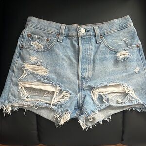 Levis Distressed Denim Shorts